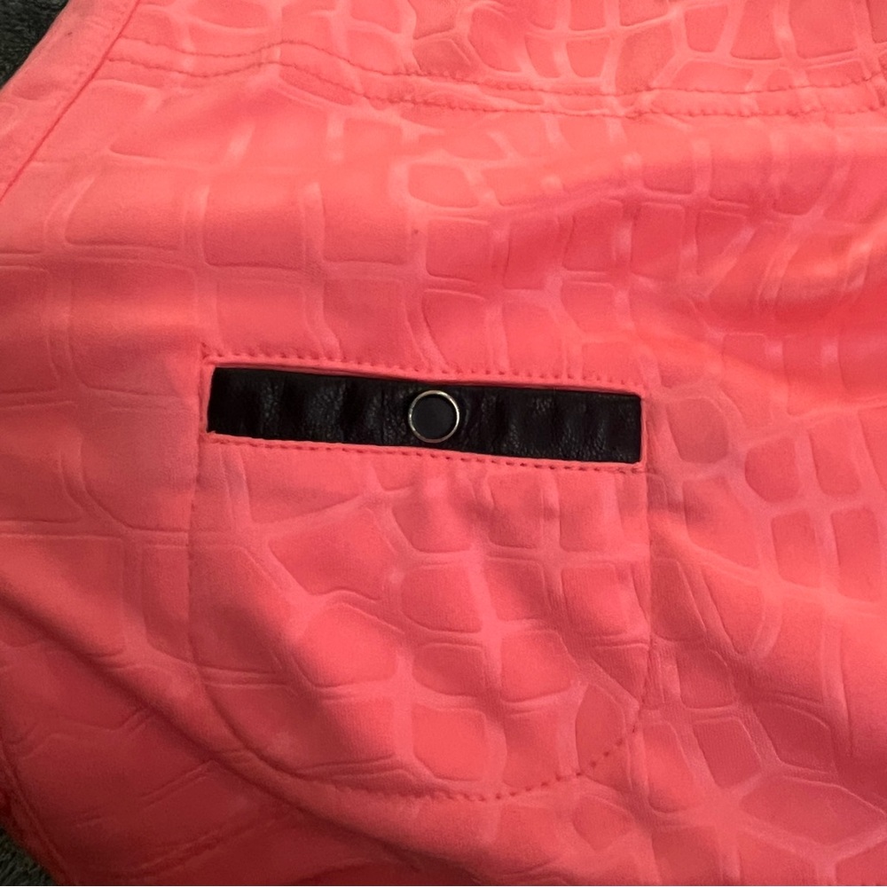 jamie sadock 16 Coral Pink Athletic Skort with Zip Pockets and faux leather trim - Picture 6 of 12